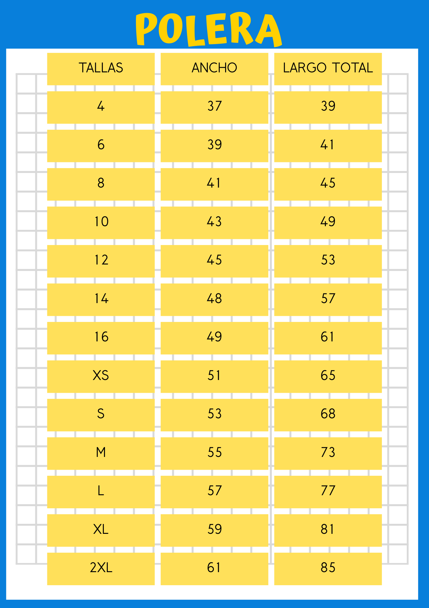 Polera deporte talla 4-XL