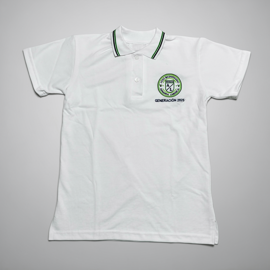 Polera Piqué Blanca Liceo Amanda Labarca